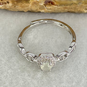 Type A Semi Icy Light Lavender Cabochon Jadeite in S925 Sliver Ring (Adjustable Size) 1.33g 3.6 by 2.0mm - Huangs Jadeite and Jewelry Pte Ltd