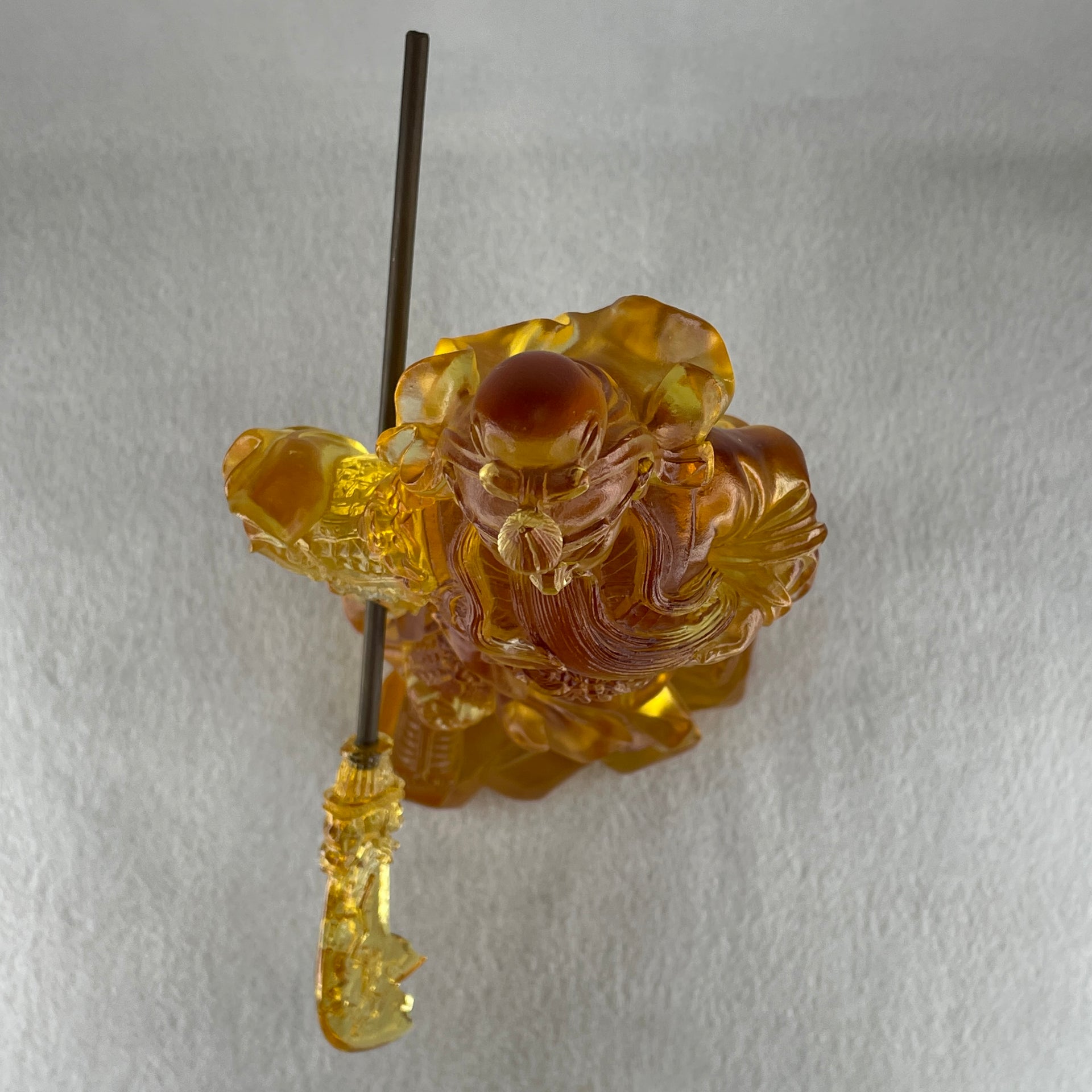 Liuli Orange Guan Gong Display 1,248.8g 120.0 by 160.0 by 200.0mm - Huangs Jadeite and Jewelry Pte Ltd