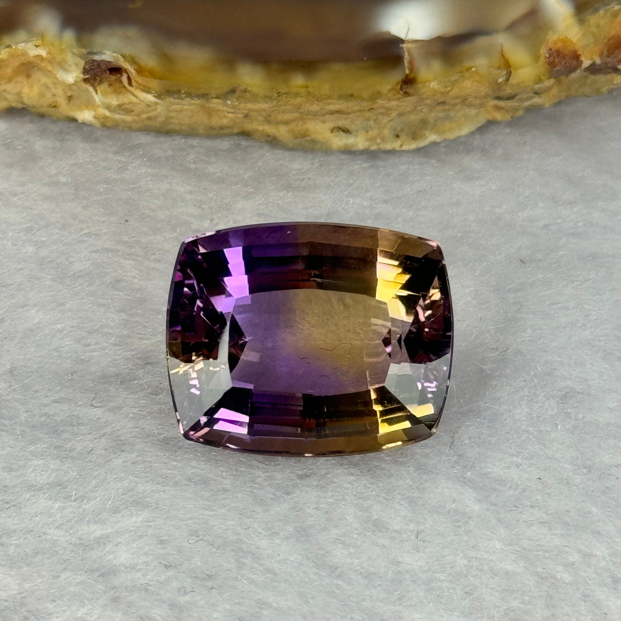 Natural Faceted Ametrine Cushion Cut 15.09ct 16.6 by 13.5 by 9.4mm - Huangs Jadeite and Jewelry Pte Ltd
