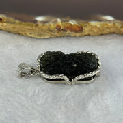 Natural Czech Republic Moldavite Meteorite Crystal in S925 Sliver Pendent 天然捷克陨石925银牌 8.05g 24.2 by 13.2 by 9.7mm - Huangs Jadeite and Jewelry Pte Ltd