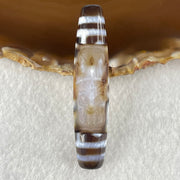 Natural Powerful Tibetan Old Oily Agate Zha Ji La Mu Female Cai Shen Carvings on 9 Eyes Dzi Bead Heavenly Master (Tian Zhu) 九眼扎基拉姆女财神天珠 14.46g 58.4 by 13.0mm - Huangs Jadeite and Jewelry Pte Ltd
