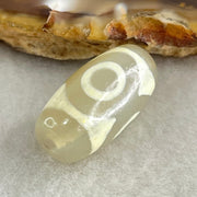 Natural Powerful Tibetan Old Oily Agate 3 Eyes Dzi Bead Heavenly Master (Tian Zhu) 三眼天诛 3.31g 20.1 by 10.6mm - Huangs Jadeite and Jewelry Pte Ltd