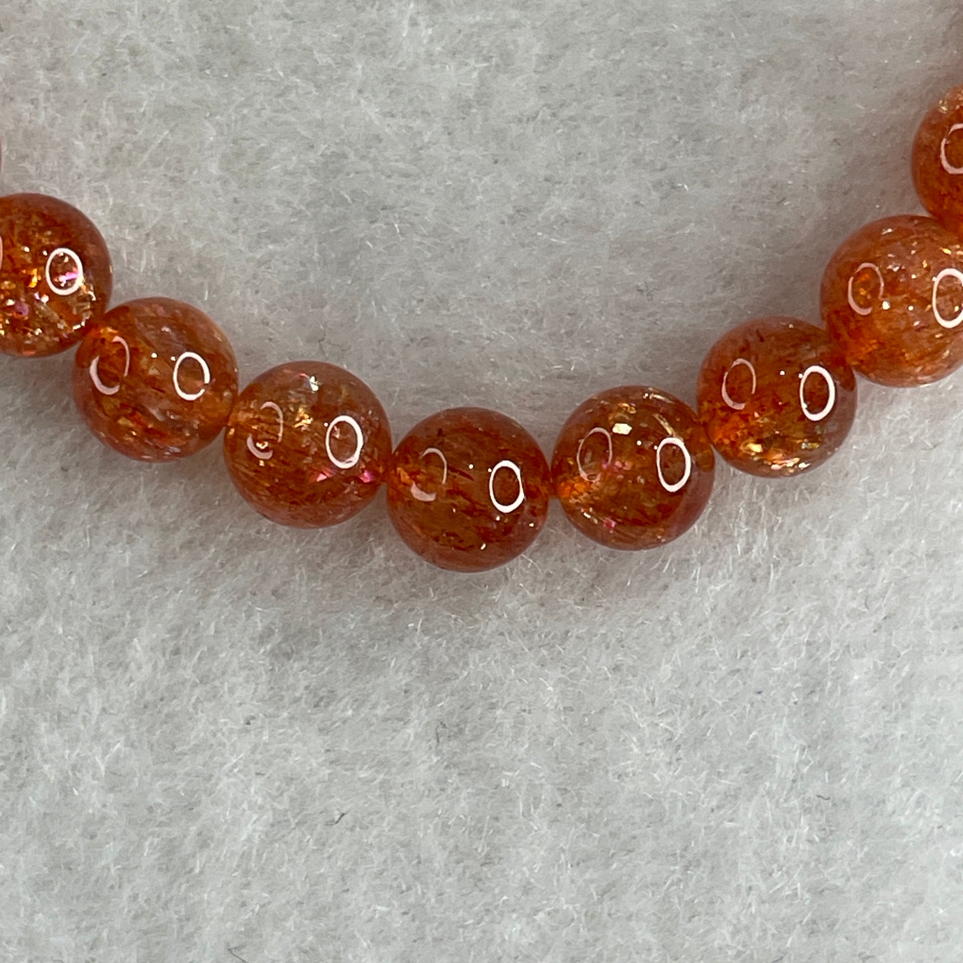 Very Good Natural Golden Sun Stone Beads Bracelet 11.60g 16cm 6.8mm 29 Beads - Huangs Jadeite and Jewelry Pte Ltd