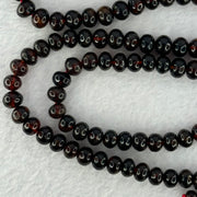 Natural Red Black Flower Amber Beads Necklace 天然琥珀项链 21.83g 62cm 7.5 by 6.0mm 1 Beads 7.4mm 108 Beads - Huangs Jadeite and Jewelry Pte Ltd