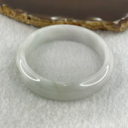 Natural Type A Faint Green Faint Lavender Jadeite Oval Bangle 37.24g Inner Diameter 56.6mm 12.7 by 6.4mm (Very Very Slight Internal Lines) - Huangs Jadeite and Jewelry Pte Ltd