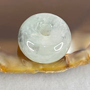 Type A Semi Icy Light Green With Wuji Grey Piao Hua Jadeite Ping An Kou Charm/Pendant 2.41g 13.0 by 7.0mm - Huangs Jadeite and Jewelry Pte Ltd