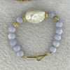 Blue Chalcedony Quartz with Pearl Bracelet 15.95g 7.4 mm / 23 Beads 22.3 by 14.4 by 14.0 mm - Huangs Jadeite and Jewelry Pte Ltd