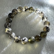 Natural Black Auralite Quartz Beads Bracelet 31.94g 17cm 10.9mm 19 Beads - Huangs Jadeite and Jewelry Pte Ltd
