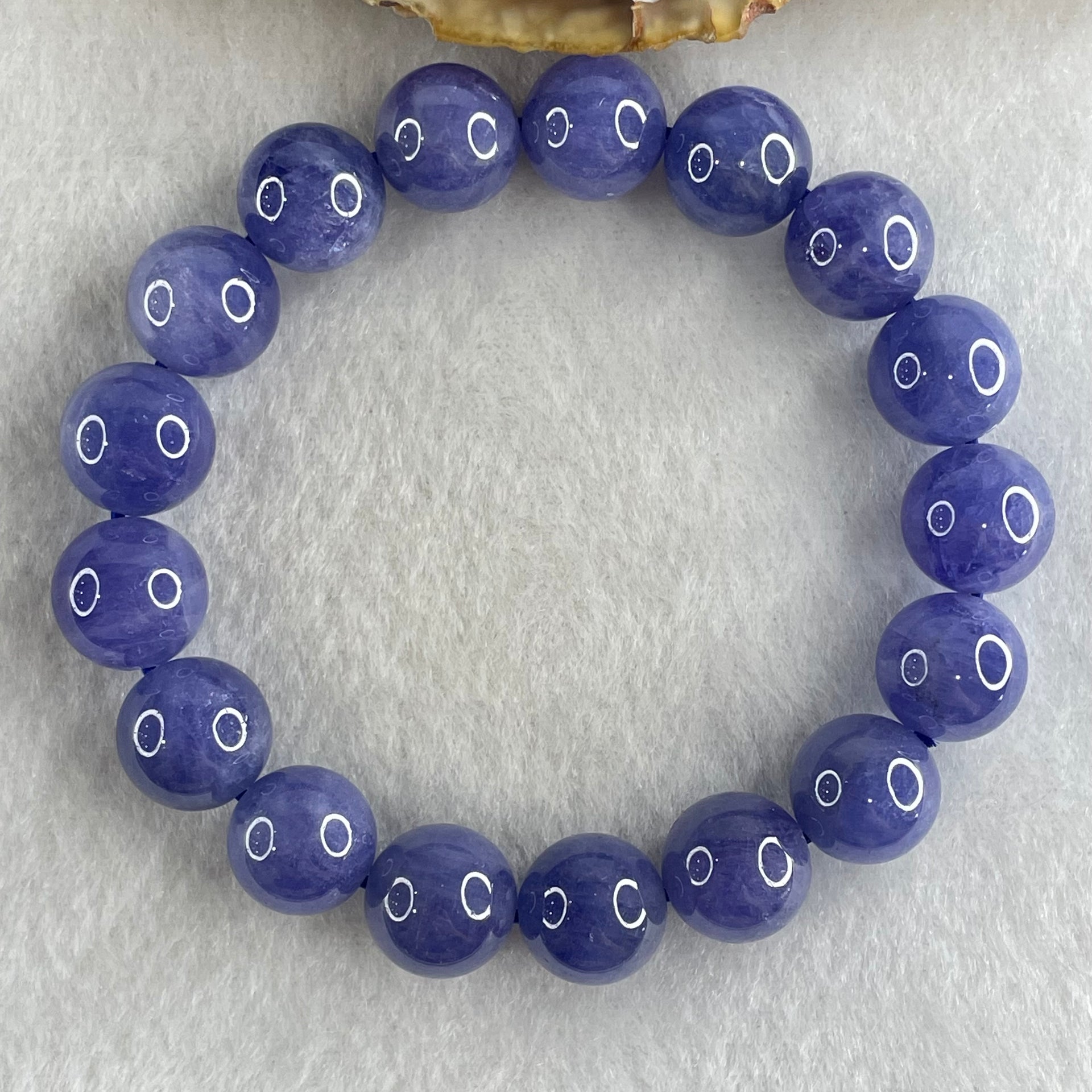 Above Average Grade Natural Blue Tanzanite Beads Bracelet 46.67g 16cm 11.8mm 17 Beads - Huangs Jadeite and Jewelry Pte Ltd