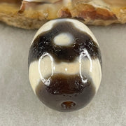 Natural Powerful Tibetan Old Oily Agate 3 Eyes Dzi Bead Heavenly Master (Tian Zhu) 三眼天诛 7.39g 20.4 by 15.9mm - Huangs Jadeite and Jewelry Pte Ltd
