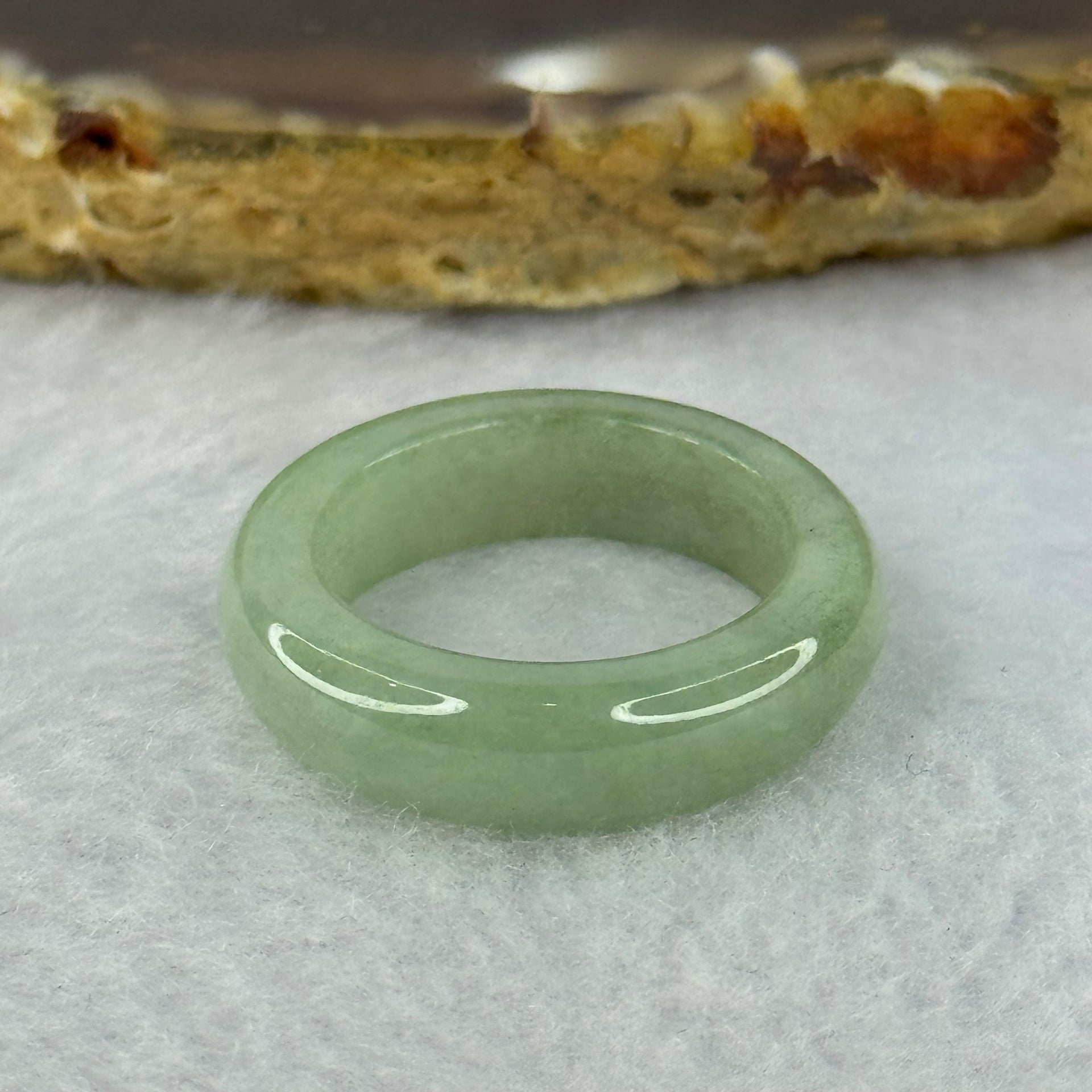 Type A Green Jadeite Ring 4.18g 6.3 by 3.9mm US7.25 HK16 - Huangs Jadeite and Jewelry Pte Ltd