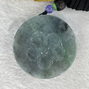 Grandmaster Certified Type A Semi Icy Sky Blue with Wuji Lavender with Black Patches Jadeite Phoenix and Flowers Pendent 71.76g 51.0 by 13.0 mm - Huangs Jadeite and Jewelry Pte Ltd