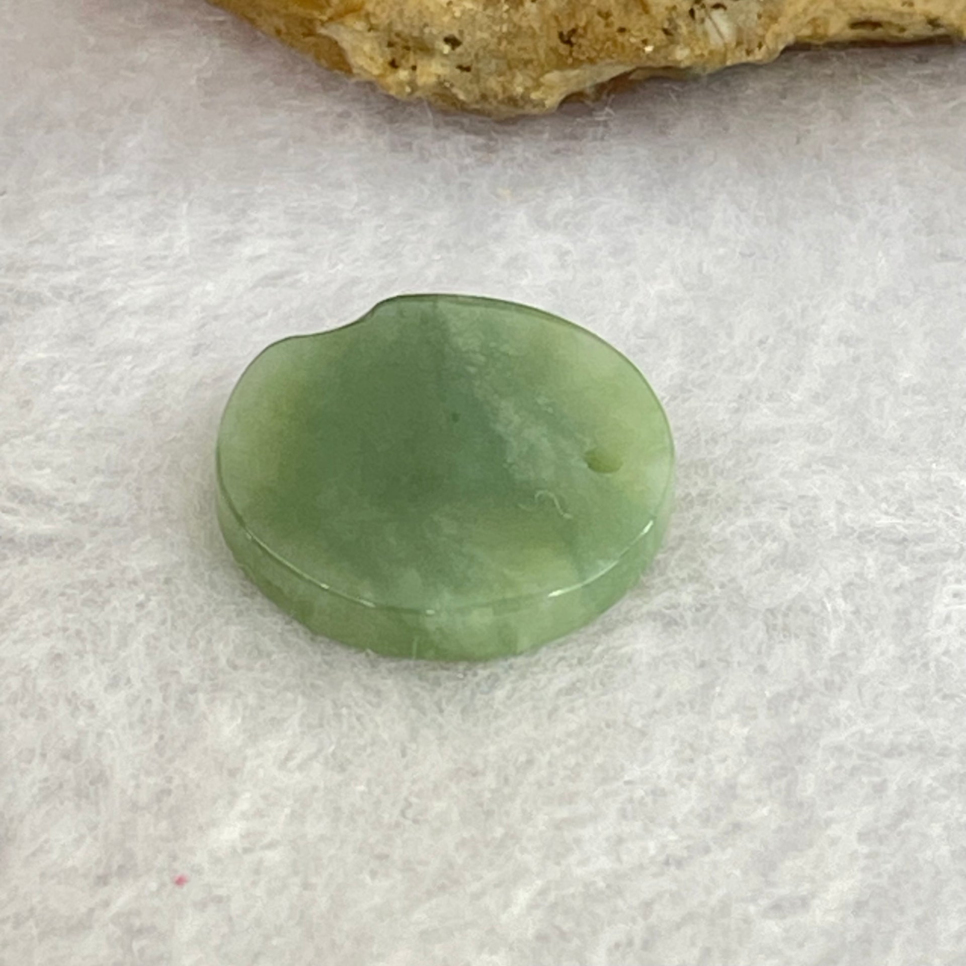 Type A Blueish Green Jadeite Mini Round Wu Shi Pai Pendant 1.44g 15.4 by 2.5mm - Huangs Jadeite and Jewelry Pte Ltd