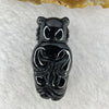 Type A Opaque Black Omphasite Jadeite Tiger Pendant A货墨翠老虎牌 18.54g 38.1 by 19.0 by 15.0 mm - Huangs Jadeite and Jewelry Pte Ltd