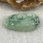 Natural Type A Green with Dark Green Jadeite Ruyi Pendant | Scepter of Wish Fulfillment & Leadership Talisman (5.22g | 29.1 x 17.3 x 5.6mm) - Huangs Jadeite and Jewelry Pte Ltd