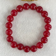 Natural Red Agate Beads Bracelet 28.08g 15.5cm 10.3mm 19 Beads - Huangs Jadeite and Jewelry Pte Ltd