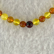Natural Mixed Color Amber Beads Bracelet 2.52g 16.5cm 5.2mm 38 Beads - Huangs Jadeite and Jewelry Pte Ltd