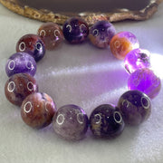 Above Average Grade Natural Amethyst Phantom Quartz Beads Bracelet 天然紫幽灵水晶手链 111.14g 19cm 19.0mm 13 Beads - Huangs Jadeite and Jewelry Pte Ltd