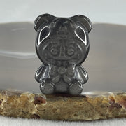 Black Obsidian Labubu Charm Display 14.28g 28.8 by 21.7 by 19.0mm - Huangs Jadeite and Jewelry Pte Ltd