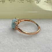 Natural Larimar in S925 Silver Rose Gold Color Ring (Adjustable Size) 1.82g 9.9 by 8.0 by 4.0mm - Huangs Jadeite and Jewelry Pte Ltd
