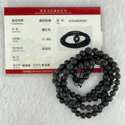 Natural Dark Matt Black Amber Beads Necklace 天然大黑天翁琥珀项链 11.40g 58cm 5.7mm 108 Beads - Huangs Jadeite and Jewelry Pte Ltd
