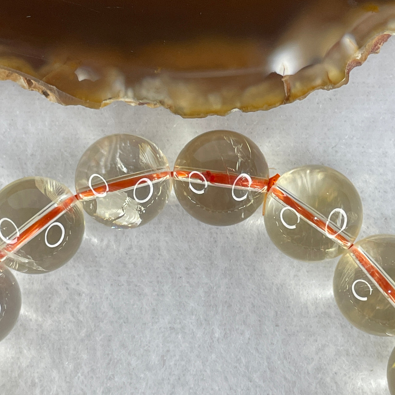 Certified Average Grade Natural Yellow Citrine Crystal Beads Bracelet | 13.4mm Golden Merchant's Stone (53.44g | 18cm Wrist Sizing | 17 Beads)