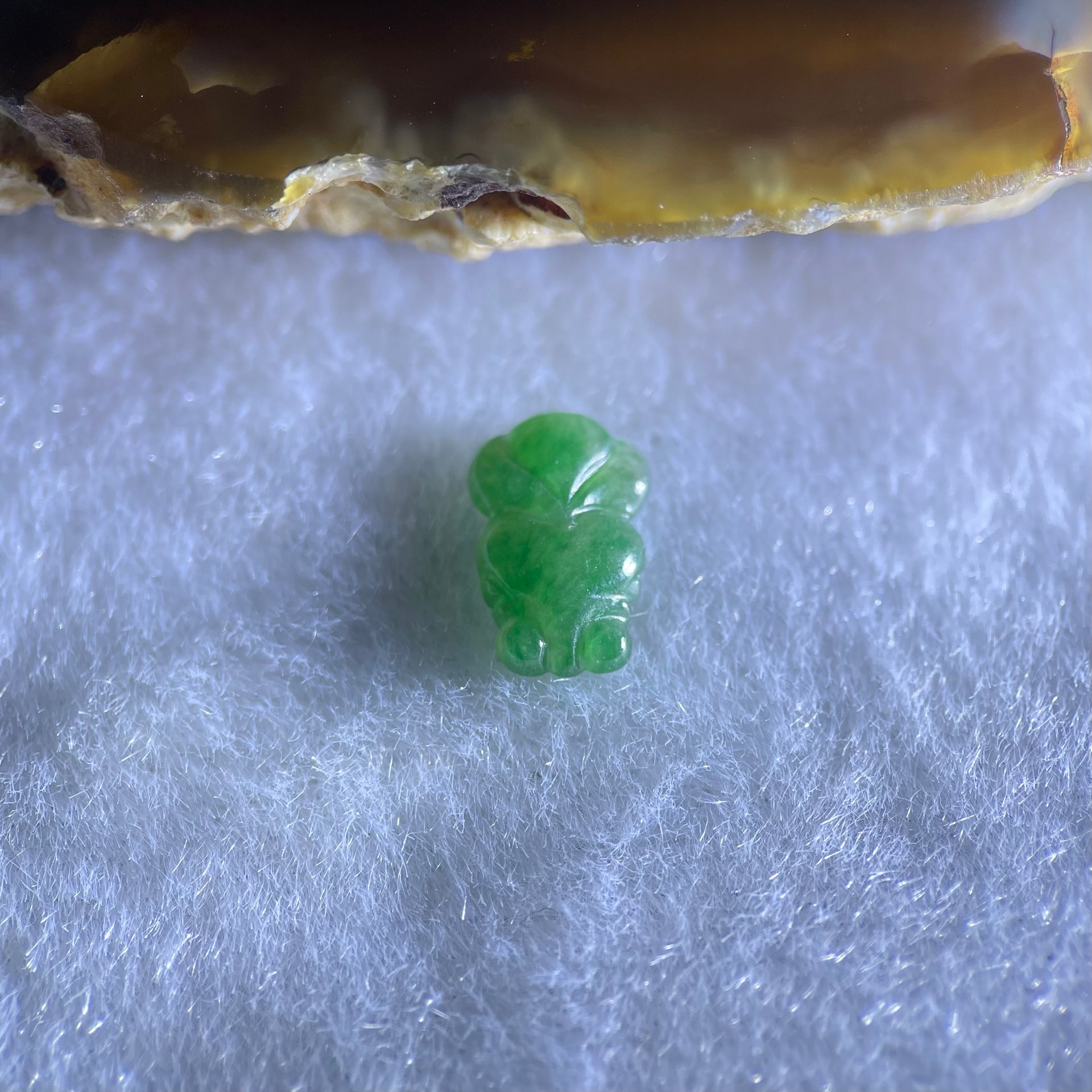 Type A Old Mine Full Green Jadeite Goldfish Charm Stone For Setting 0.20g 9.4 by 6.1 by 1.8mm - Huangs Jadeite and Jewelry Pte Ltd