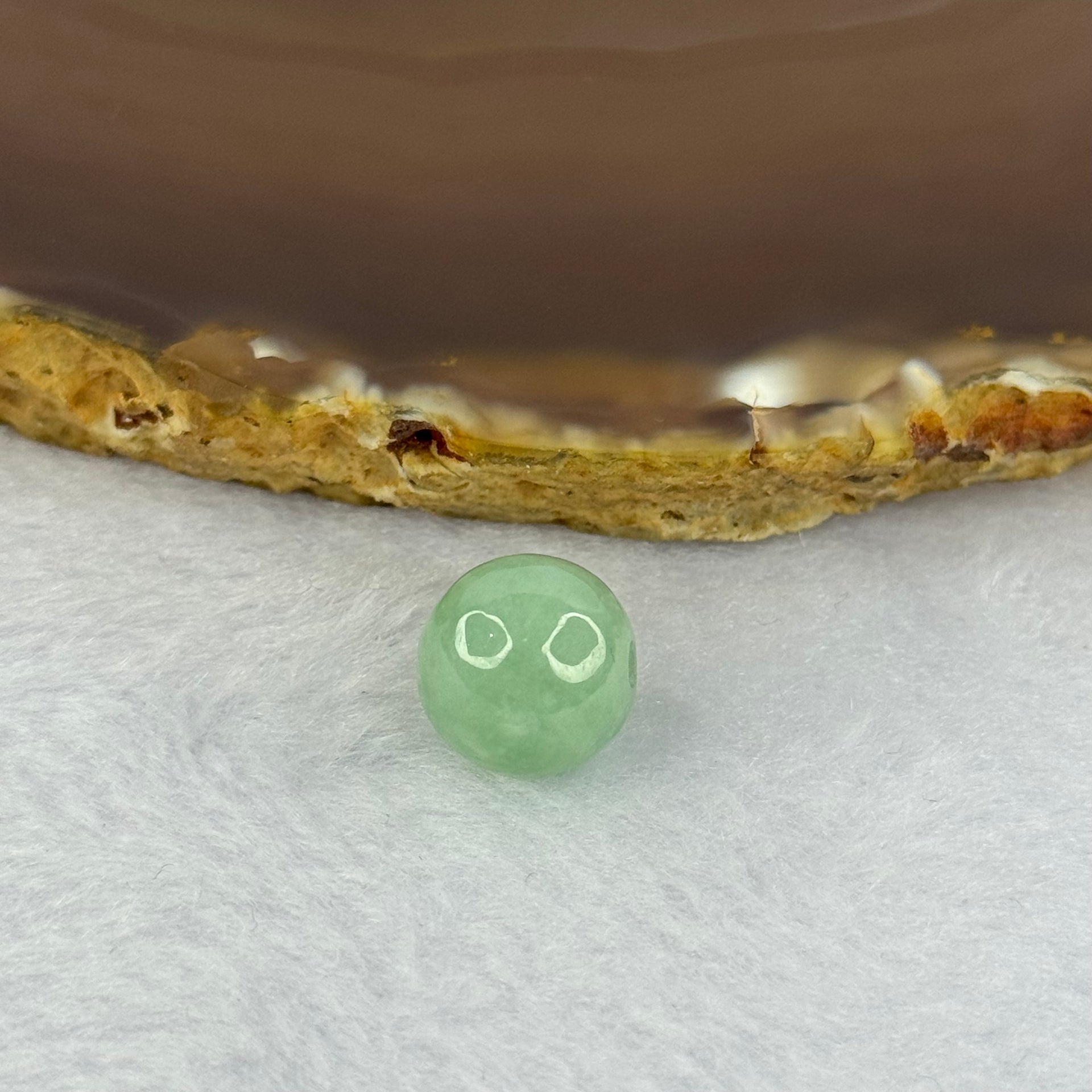 Type A Apple Green Jadeite Bead for Bracelet/Necklace/Earrings/ Ring 2.52g 11.6mm - Huangs Jadeite and Jewelry Pte Ltd