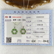 Type A Green Jadeite Cabochon in S925 Sliver Necklace 2.92g 3.9 by 1.5mm 6pcs - Huangs Jadeite and Jewelry Pte Ltd