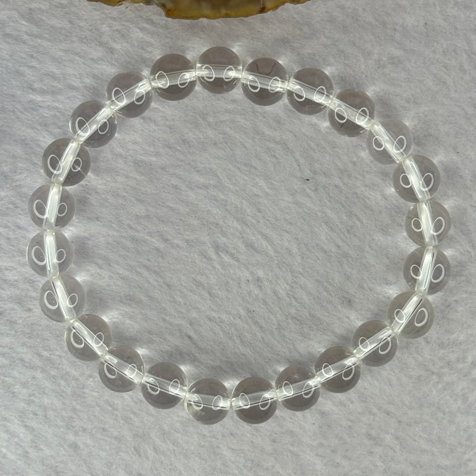 Natural Clear Quartz Bracelet 天然白水晶手链 18.56g 16.5cm 8.4mm 24 Beads - Huangs Jadeite and Jewelry Pte Ltd