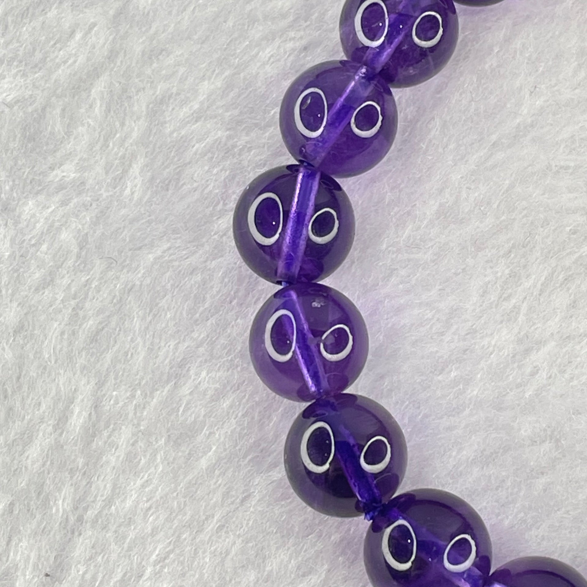 Very Good Grade Natural Amethyst Bracelet 23.59g 17cm 9.3mm 22 Beads - Huangs Jadeite and Jewelry Pte Ltd