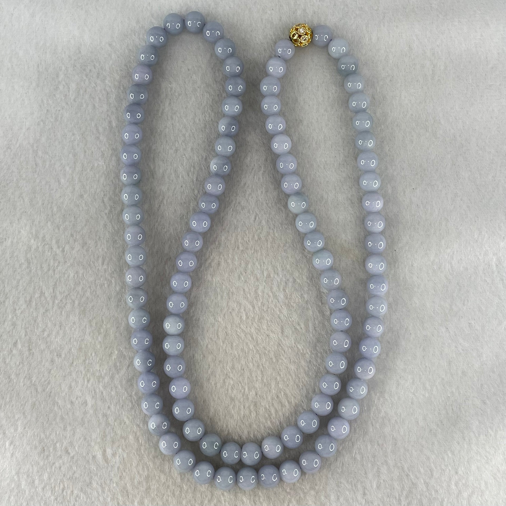 Type A Full Lavender Jadeite Beads Necklace 57.64g 66cm 7.0mm 98 Beads - Huangs Jadeite and Jewelry Pte Ltd