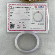 Type A Natural Light Lavender Light Green Jadeite Oval Bangle 34.75g Inner Diameter 52.9mm 11.9 by 6.3mm (Internal Lines) - Huangs Jadeite and Jewelry Pte Ltd
