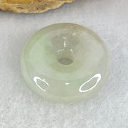 Type A Light Green With White Spots Jadeite Ping An Kou Donut Pendant 3.32g 17.2 by 5.8mm - Huangs Jadeite and Jewelry Pte Ltd