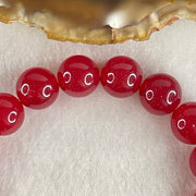 Natural Red Agate Beads Bracelet 28.08g 15.5cm 10.3mm 19 Beads - Huangs Jadeite and Jewelry Pte Ltd