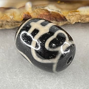 Natural Powerful Tibetan Old Oily Agate Double Nectar Vessel Dzi Bead Heavenly Master (Tian Zhu) 花蜜容器眼天珠 4.56g 17.8 by 13.1mm - Huangs Jadeite and Jewelry Pte Ltd