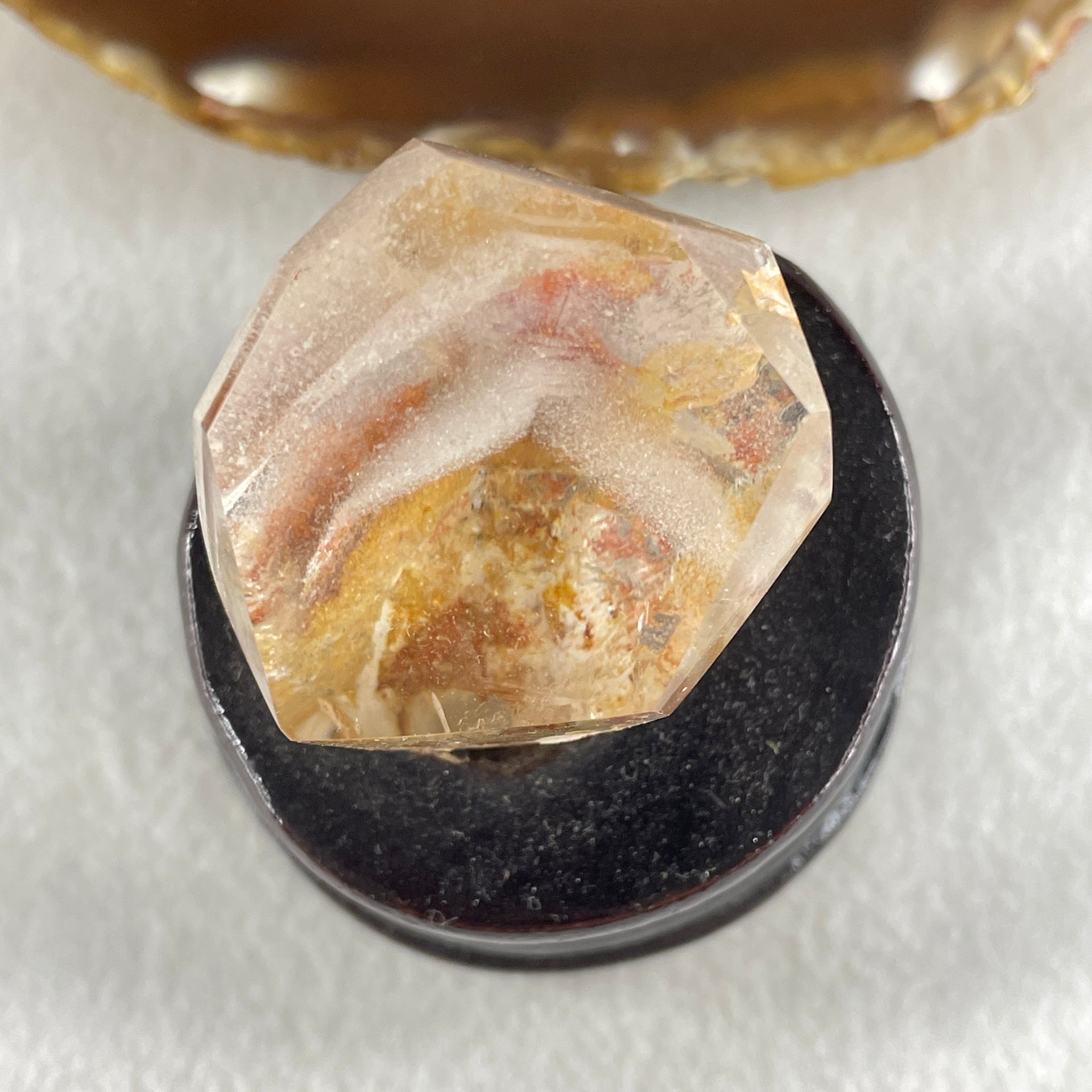 Natural Ferruginous Quartz Display with Wooden Stand 118.2g 62.8 by 60.4 by 737.mm - Huangs Jadeite and Jewelry Pte Ltd