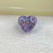 Purple Glass Heart with Glitters Charm for Bracelet 3.03g 15.9 by 15.8 by 10.3mm - Huangs Jadeite and Jewelry Pte Ltd