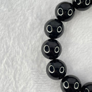 Special Grade Natural Black Gold King Amber Beads Bracelet 天然特一黑金王琥珀手链 28.85g 19cm 15.6mm 14 Beads - Huangs Jadeite and Jewelry Pte Ltd