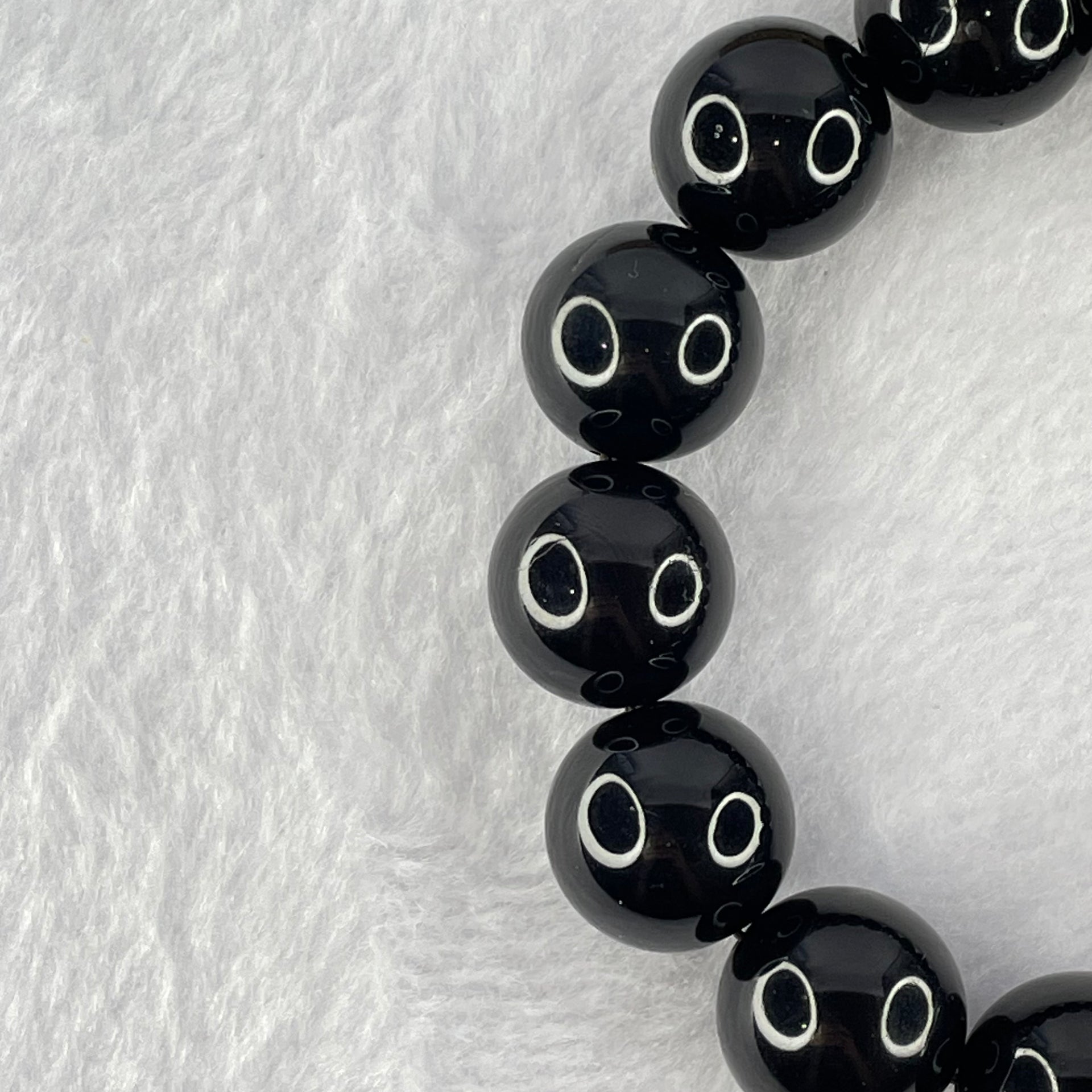 Special Grade Natural Black Gold King Amber Beads Bracelet 天然特一黑金王琥珀手链 28.85g 19cm 15.6mm 14 Beads - Huangs Jadeite and Jewelry Pte Ltd