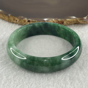 Certified Type A Natural Green with Emerald Green and White Spot Jadeite Bangle 58.20g Inner Diameter 57.9mm 14.8 by 7.7mm (Very Slight Internal Line) - Huangs Jadeite and Jewelry Pte Ltd