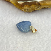Natural Blue Aventurine Mini Heart Pendant with Sliver Clasps 0.93g 11.9 by 12.0 by 4.5mm - Huangs Jadeite and Jewelry Pte Ltd