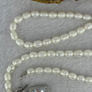 Natural White Pearl With Crystals Necklace 20.85g 40cm 5.6mm 56 Beads - Huangs Jadeite and Jewelry Pte Ltd