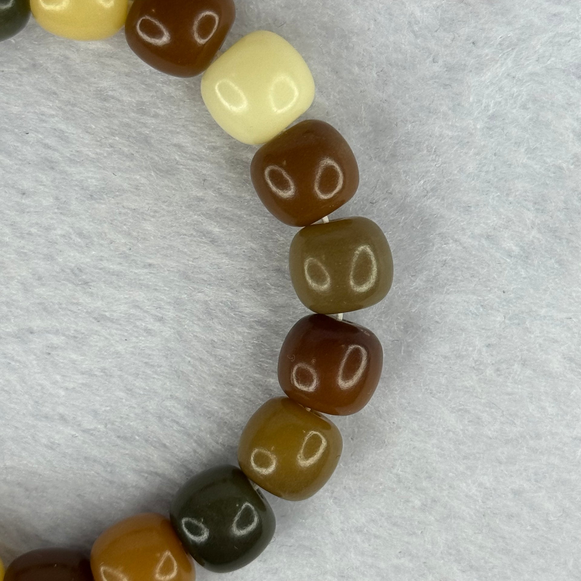 Natural Mixed Color Bodhi Beads Bracelet 天然多宝菩提手链 19.78g 17cm 11.3mm 19 Beads - Huangs Jadeite and Jewelry Pte Ltd
