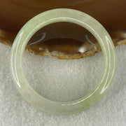 Rare Type A Natural Semi Icy Jelly Light Green with Faint Lavender Jadeite Bangle 44.21g Inner Diameter 50.6mm 10.8 by 8.2mm (Perfect) - Huangs Jadeite and Jewelry Pte Ltd
