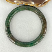 Natural Dark Green with Brown Patches Aventurine Bangle Internal Diameter 58.3mm 42.37g 9.5 by 9.6mm - Huangs Jadeite and Jewelry Pte Ltd