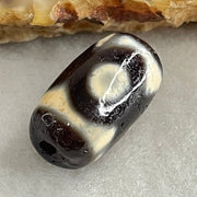 Natural Powerful Tibetan Old Oily Agate 3 Eyes Dzi Bead Heavenly Master (Tian Zhu) 三眼天诛 2.83g 17.4 by 10.1mm - Huangs Jadeite and Jewelry Pte Ltd