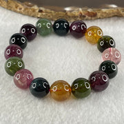 Good Grade Natural Tourmaline Crystal Bracelet 电气石 39.27g 15.5cm 11.8mm 16 Beads - Huangs Jadeite and Jewelry Pte Ltd