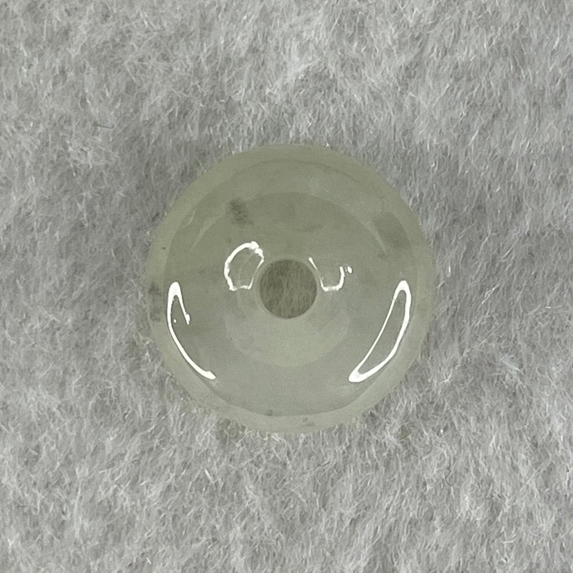Type A Semi Icy Faint Green Jadeite Ping An Kou Charm/Pendant 2.05g 13.0 by 5.9mm - Huangs Jadeite and Jewelry Pte Ltd
