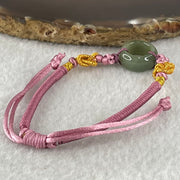 Type A Blueish Green Jadeite Ping An Kou String Bracelet 3.21g 14.9 by 6.7mm - Huangs Jadeite and Jewelry Pte Ltd